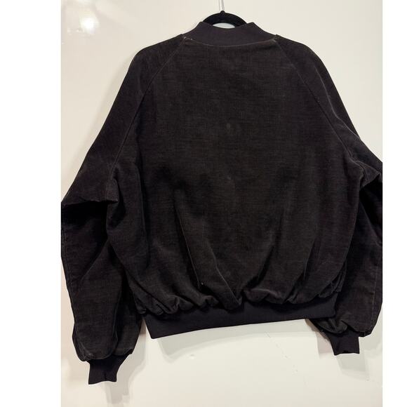 Champion MBA Varsity Jacket VTG Black Corduroy USA Snap Button Sports 90s Men XL - Picture 4 of 11